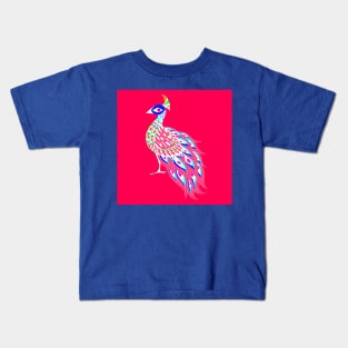 rainbow shining phoenix peacock ecopop pattern Kids T-Shirt